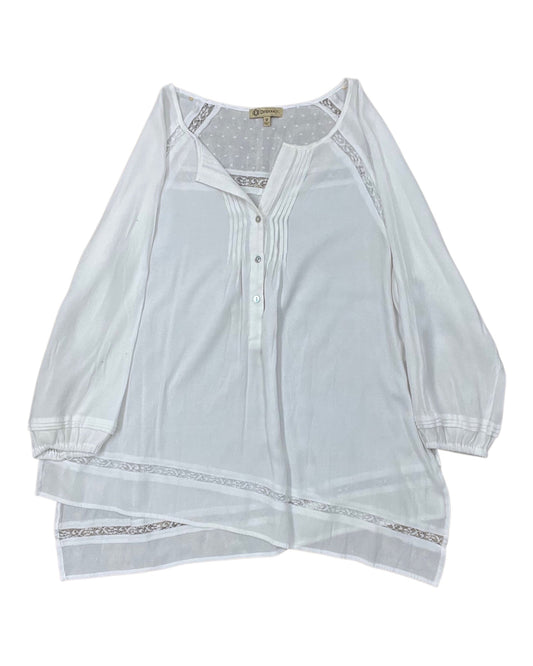Top 3/4 Sleeve By Democracy In White, Size:M