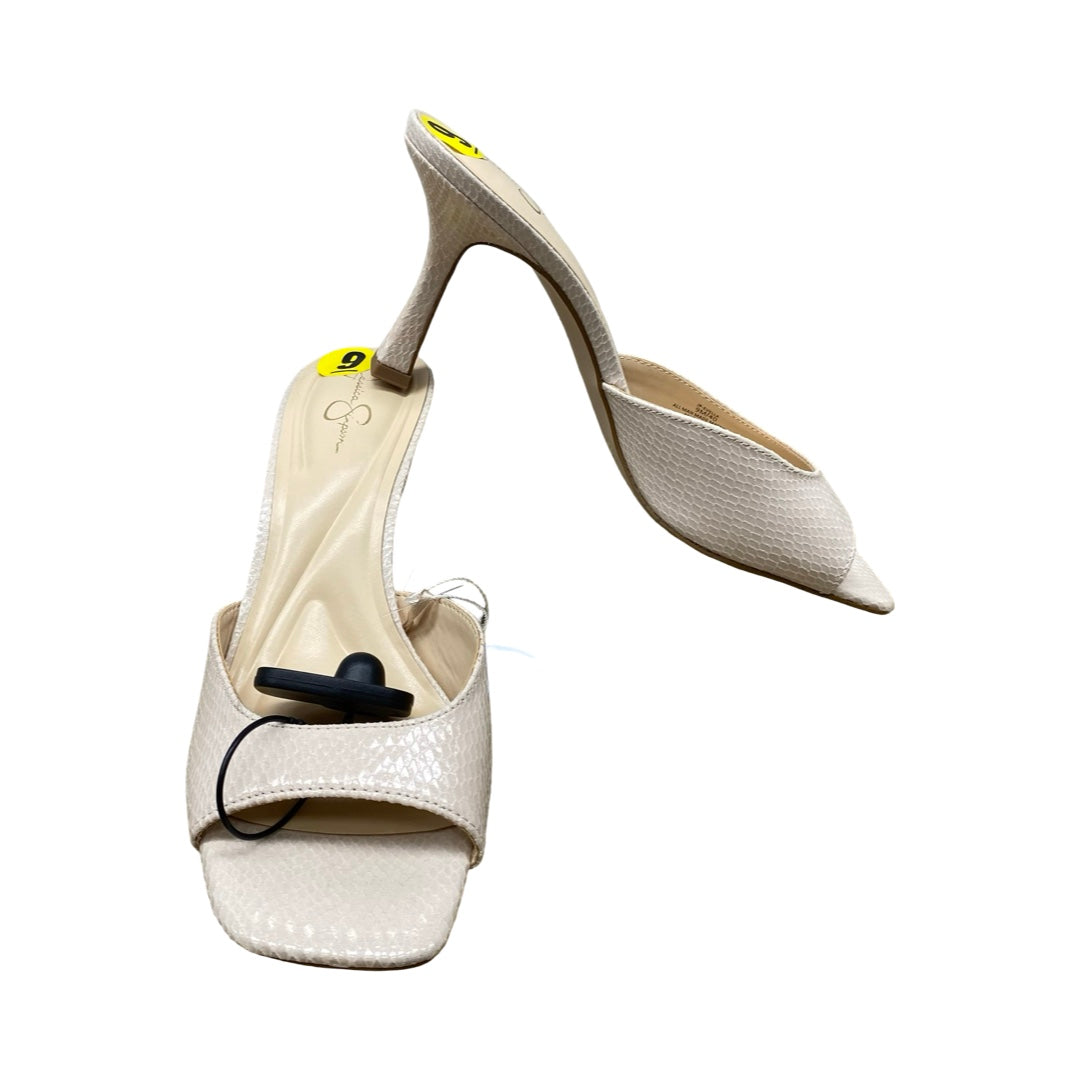 Sandals Heels Stiletto By Jessica Simpson In Cream, Size:9