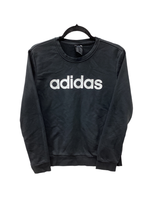 Athletic Top Ls Crewneck By Adidas In Black, Size:M