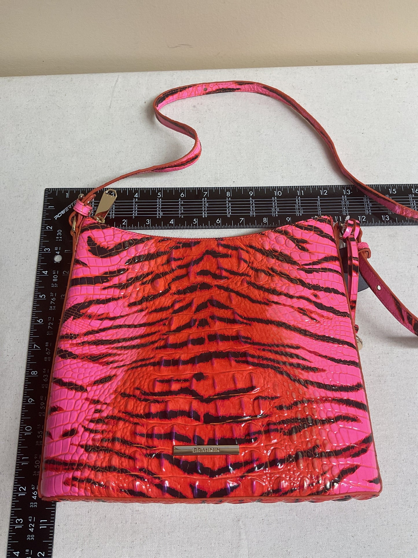 Handbag Designer By Brahmin In Orange & Pink, Size:Medium