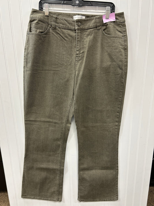 Jeans Straight By Christopher And Banks In Green Denim, Size:12