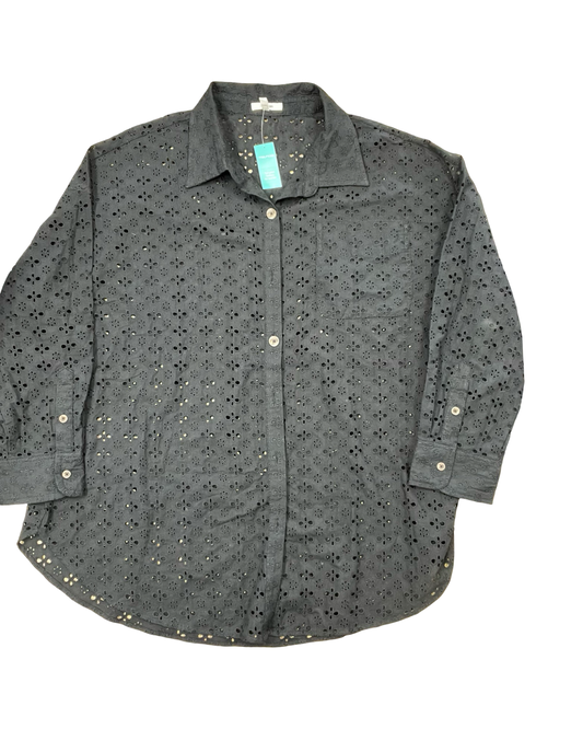 Blouse Ls By Maurices In Black, Size:1X
