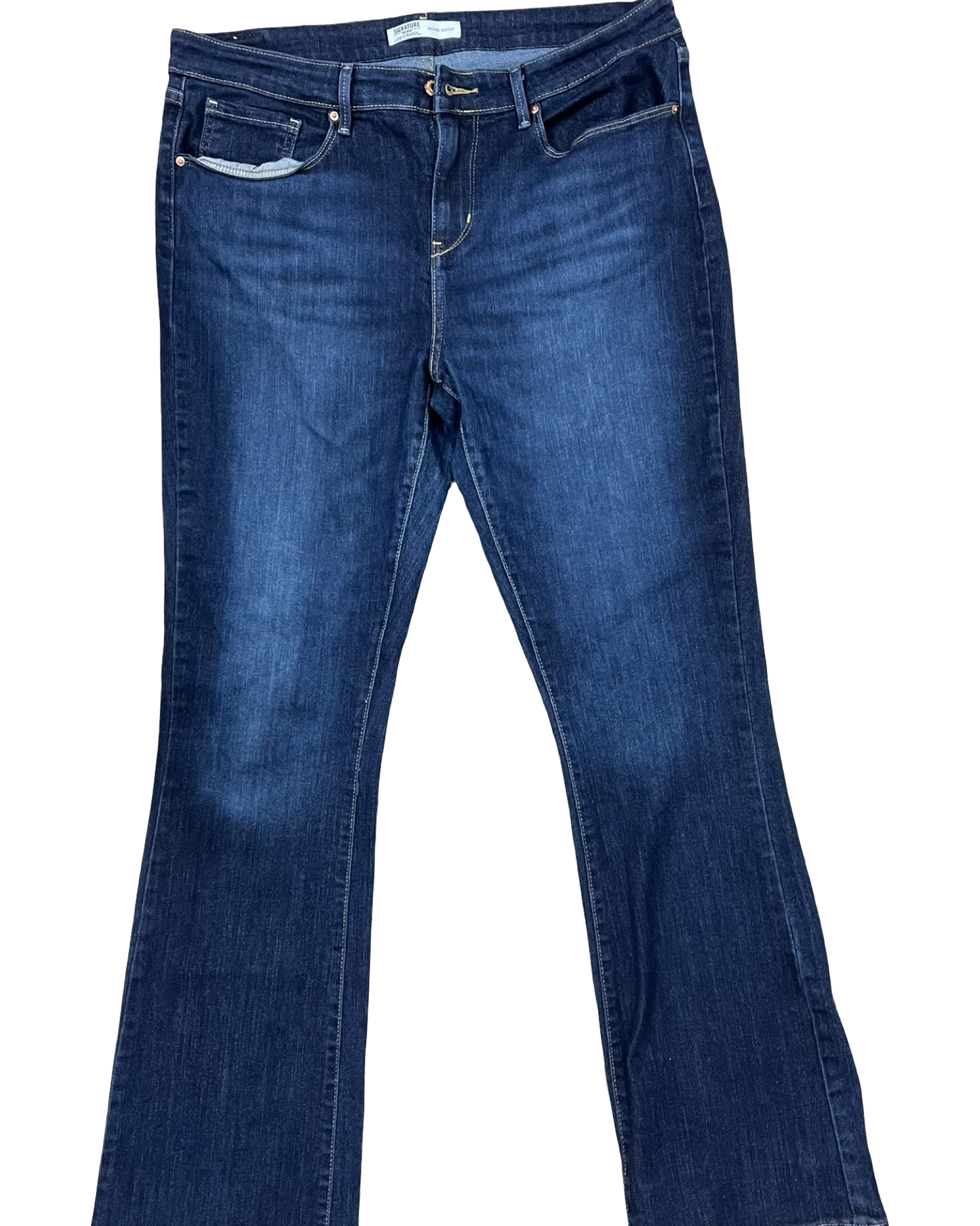 Jeans Boot Cut By Levis In Blue Denim, Size:16L