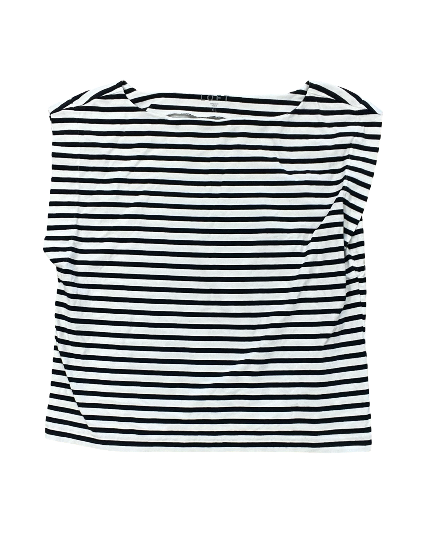 Top Sleeveless By Loft In Blue & White, Size:Xl