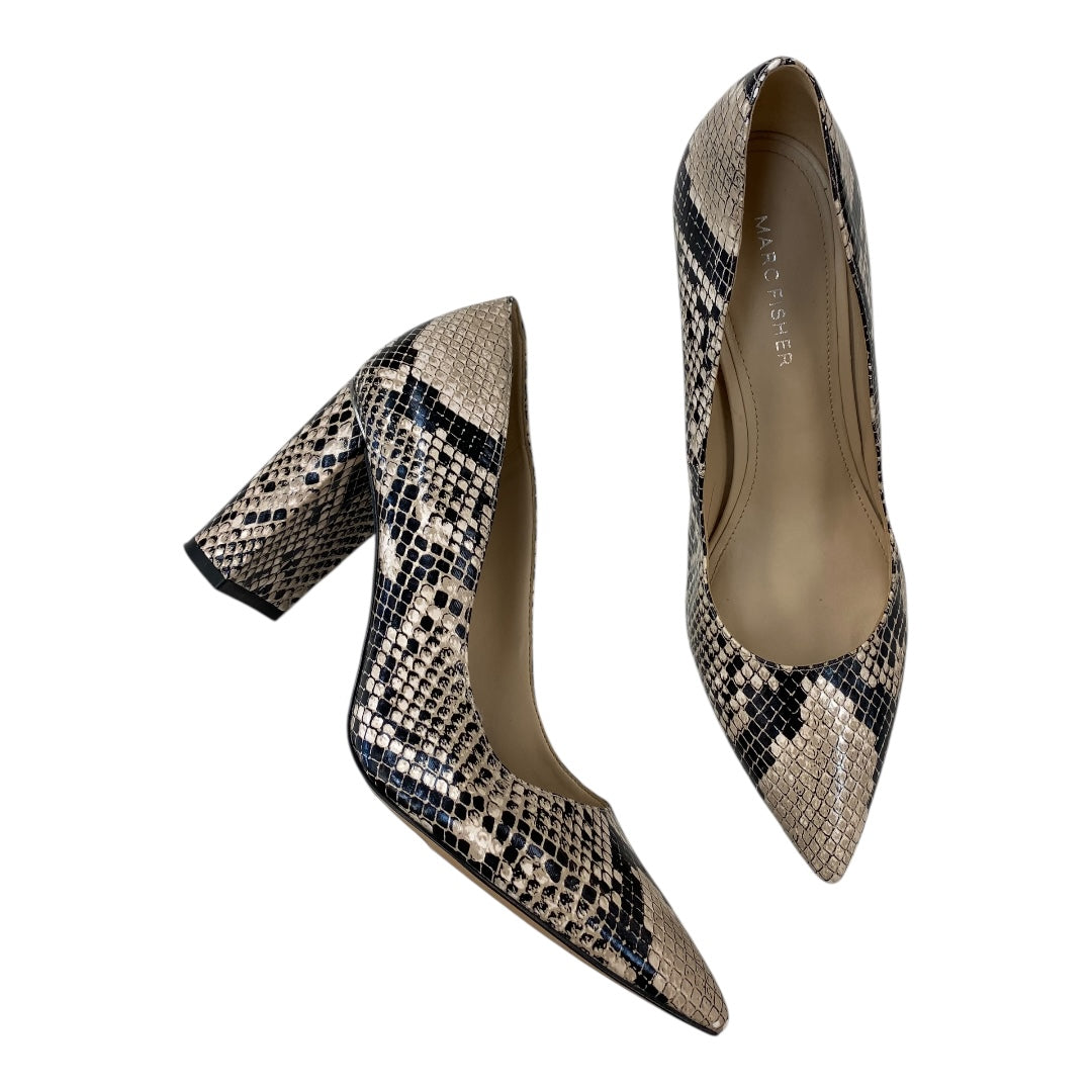 Shoes Heels Block By Marc Fisher In Snakeskin Print, Size:6.5