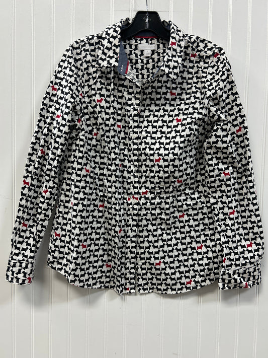 Top Ls By Charter Club In Black & White, Size:M