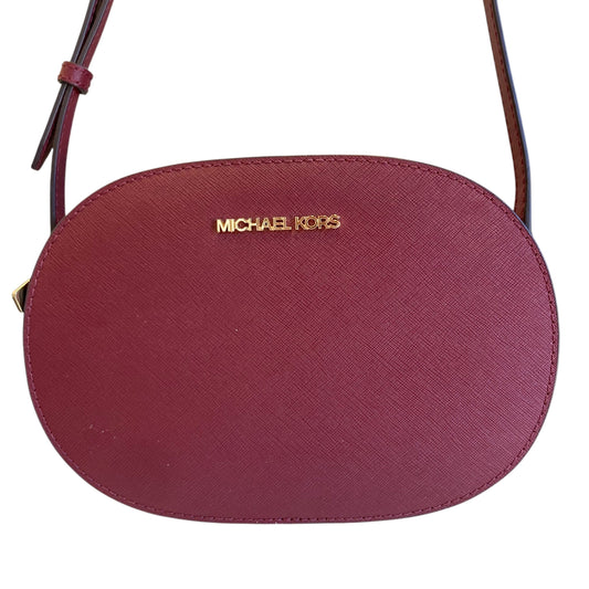 Crossbody Designer By Michael Kors In Maroon, Size:Small
