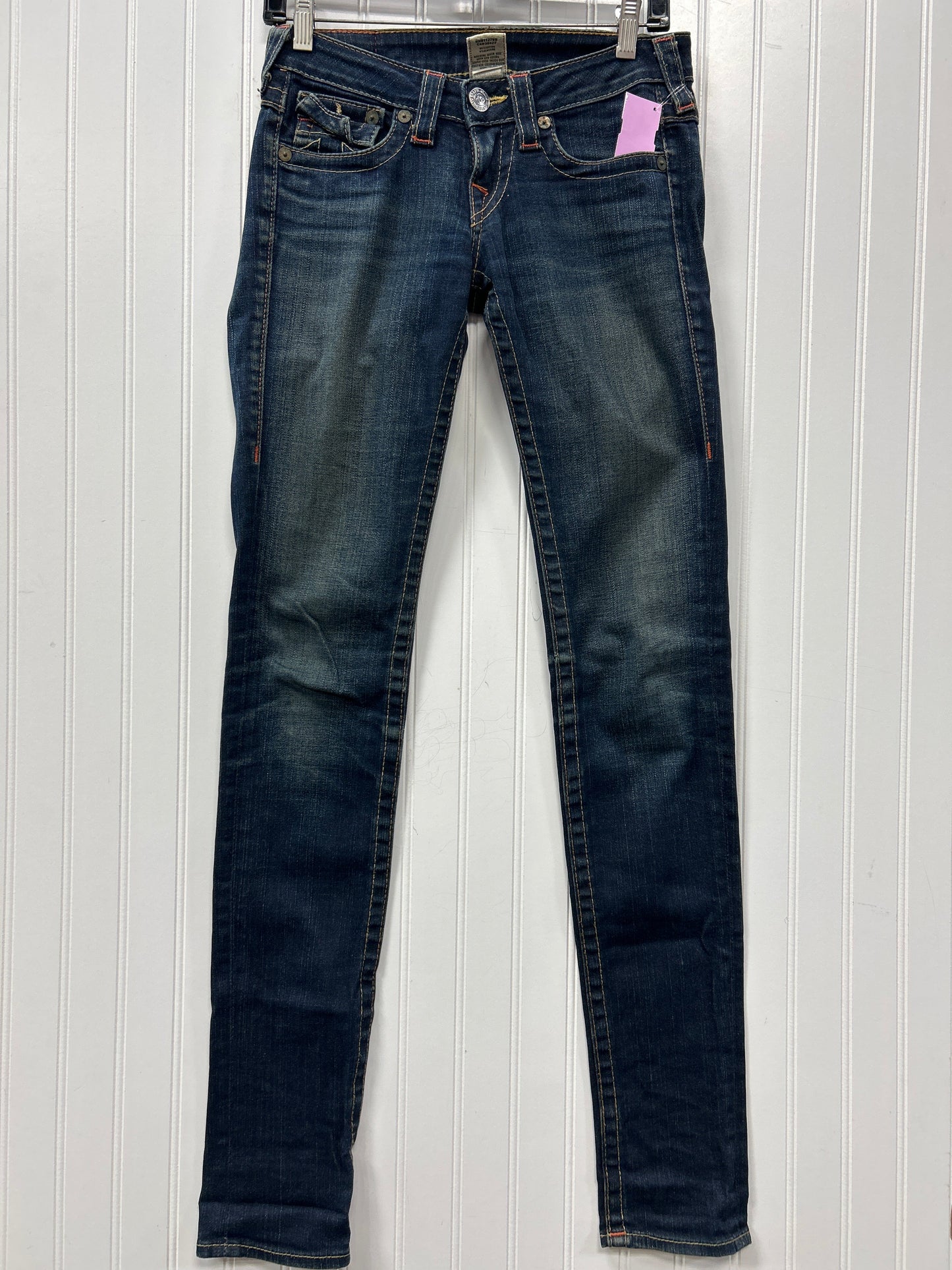 Jeans Skinny By True Religion In Blue Denim, Size:2