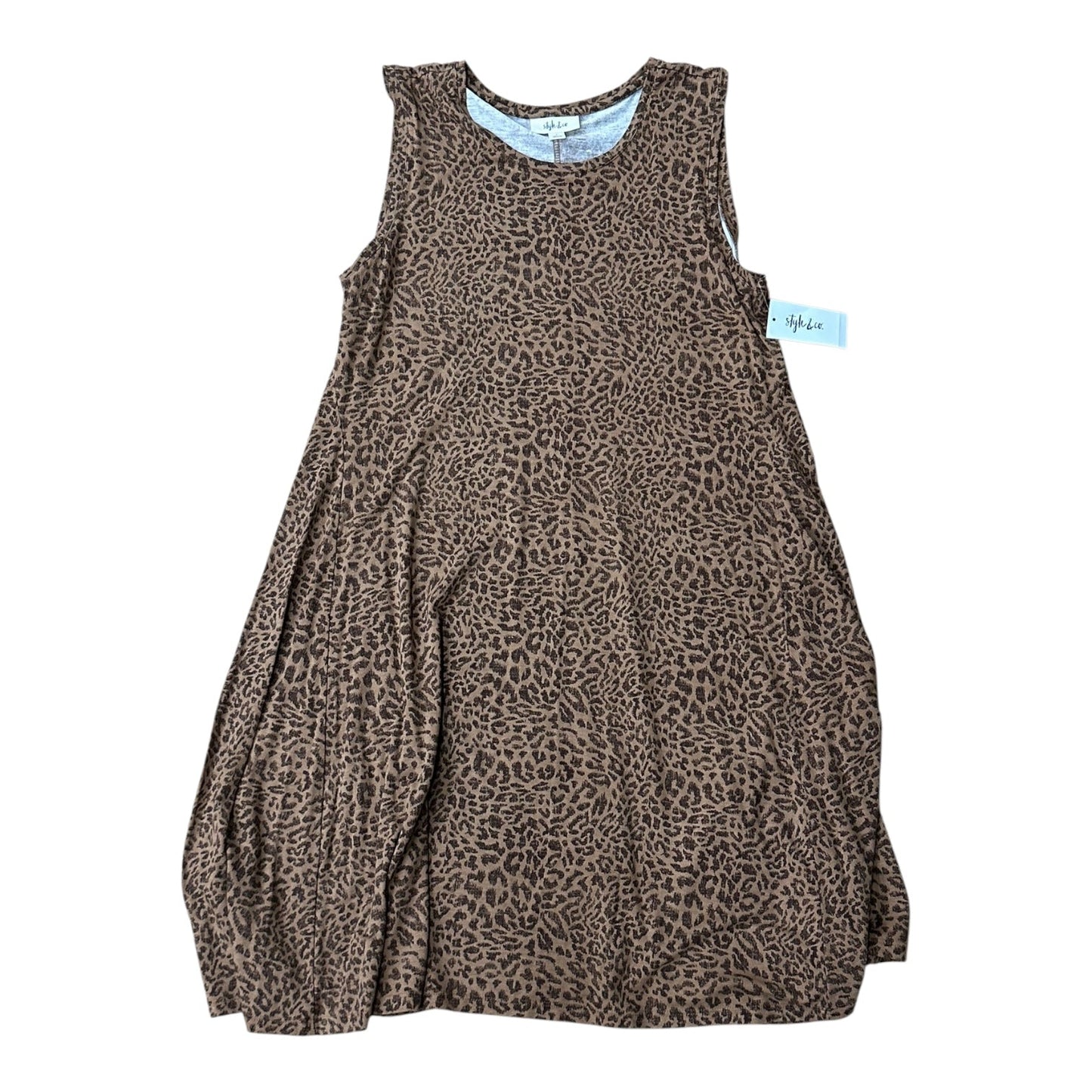 Dress Casual Midi By Style And Company In Animal Print, Size:L