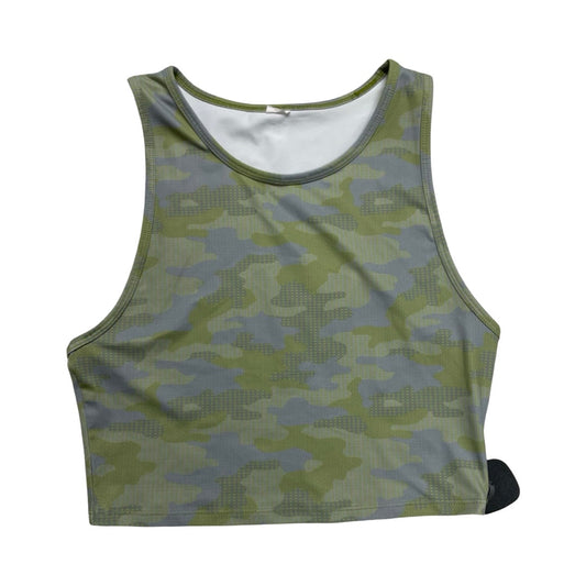 Athletic Tank Top By Fabletics In Green & Grey, Size:M