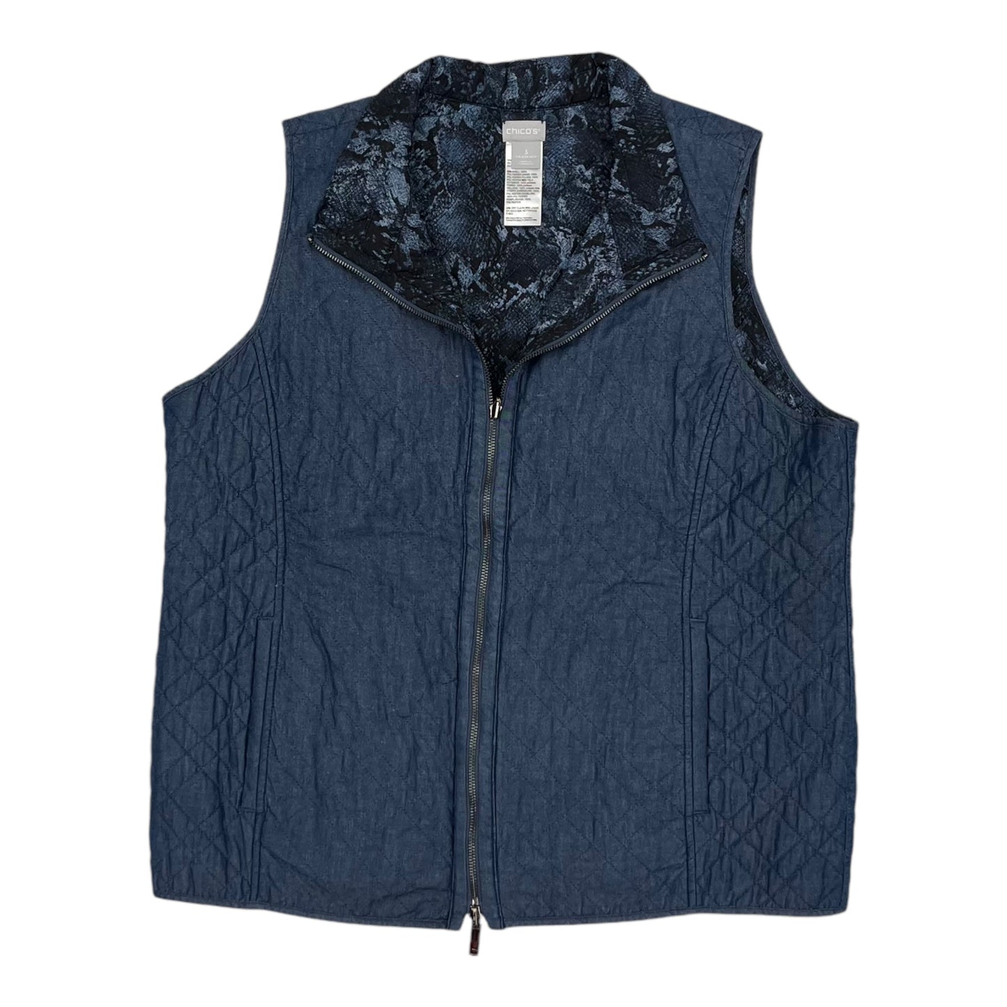 Vest Puffer & Quilted By Chicos In Blue, Size:Xl