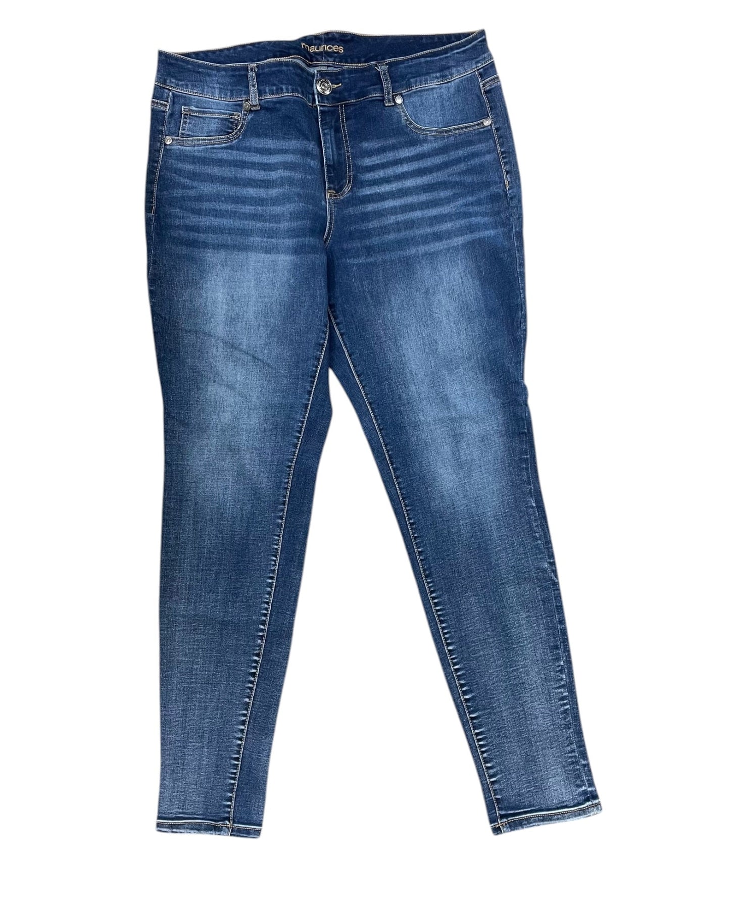 Jeans Skinny By Maurices In Blue Denim, Size:18