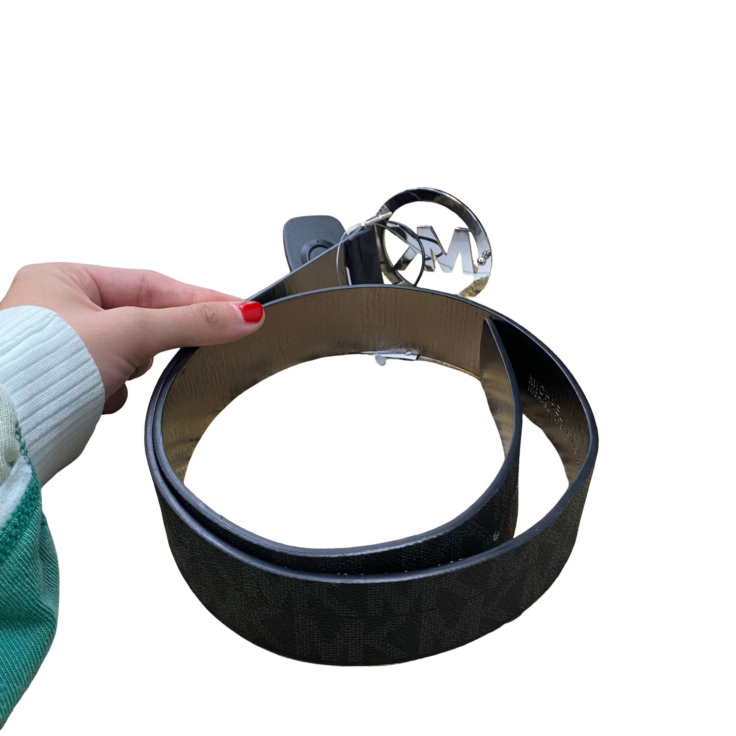Belt Designer By Michael Kors In Black & Grey