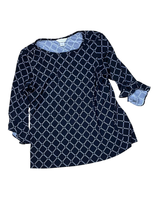 Top 3/4 Sleeve By Christopher And Banks In Blue, Size:S