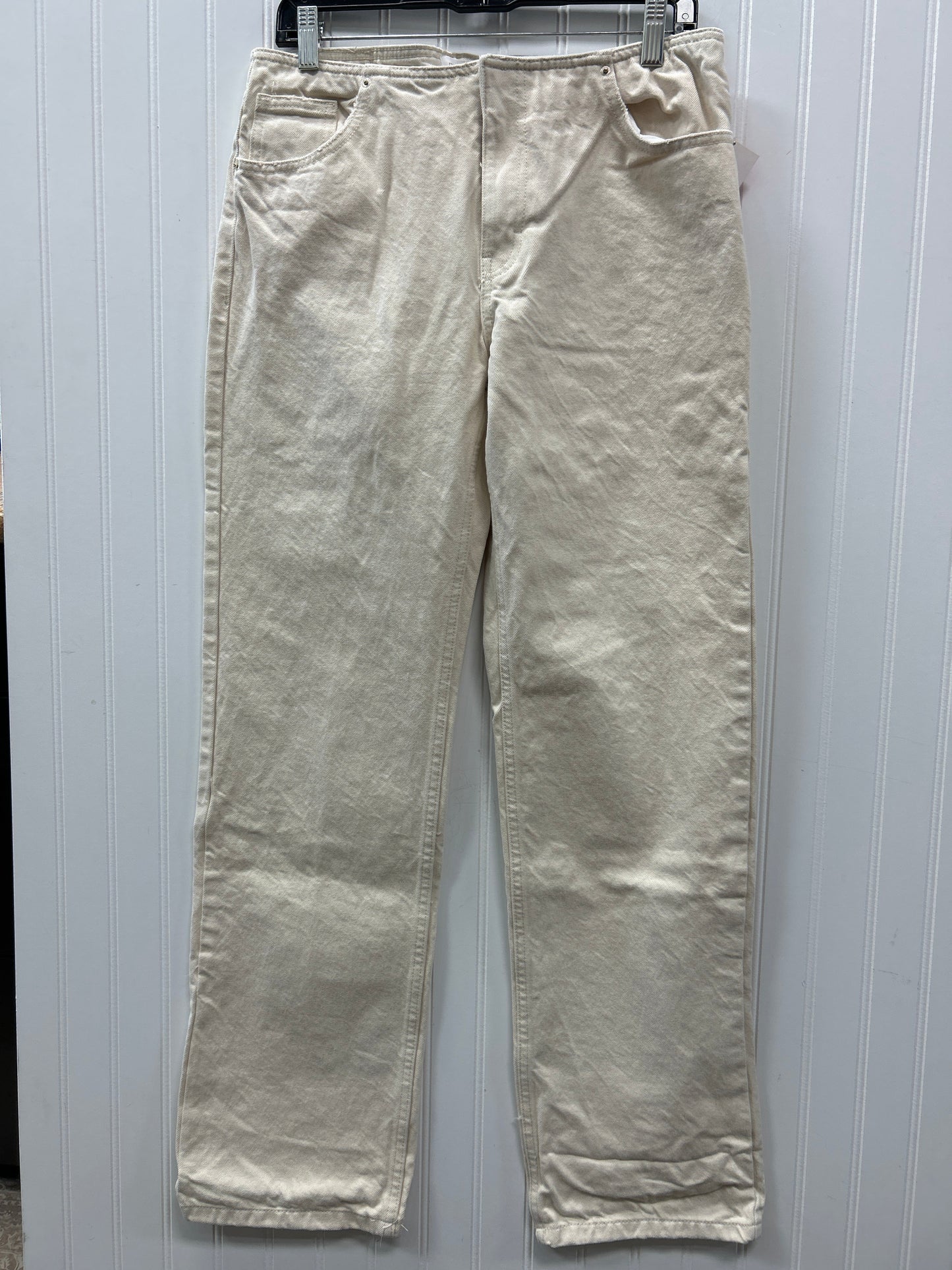 Jeans Straight By Pull&Bear In Cream Denim, Size:6