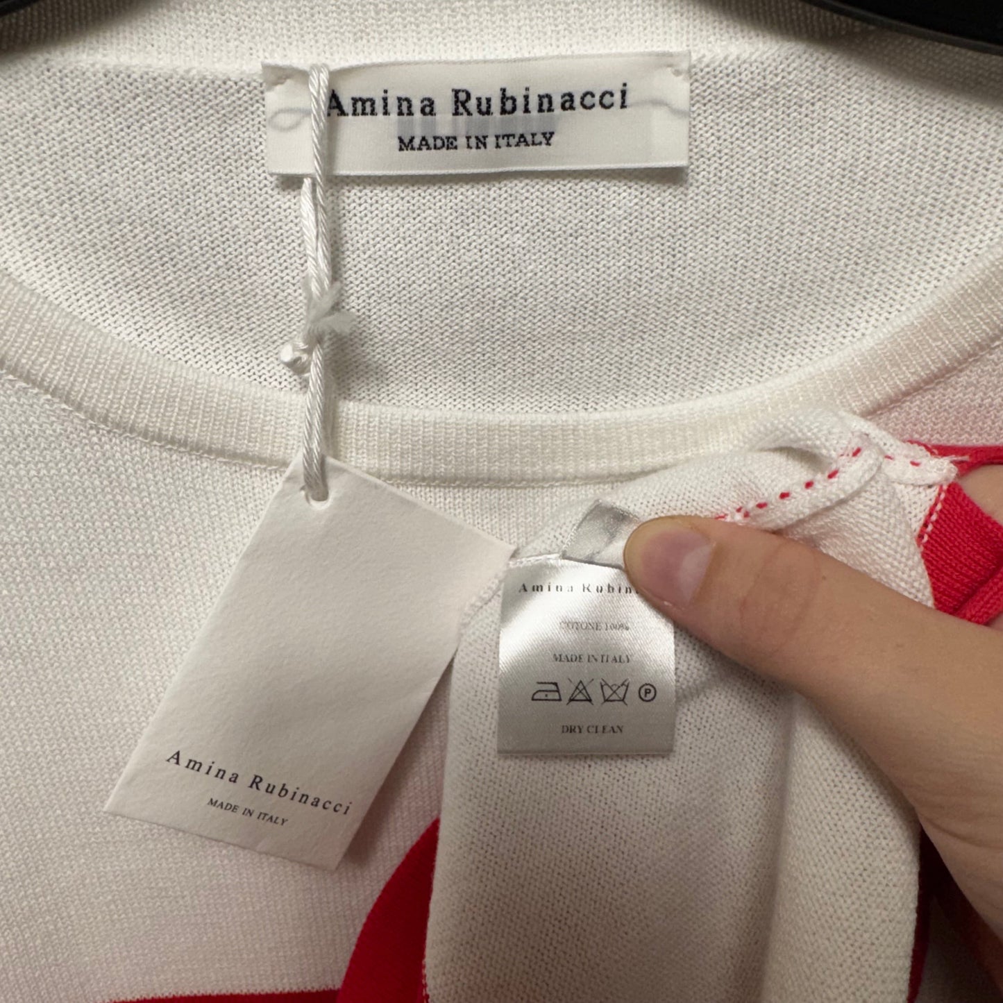 100% Cotton Sweater By Amina Rubinacci In Striped Pattern, Size: M
