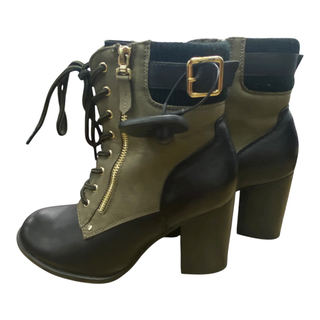 Boots Ankle Heels By Apt 9 In Black & Green, Size:7.5