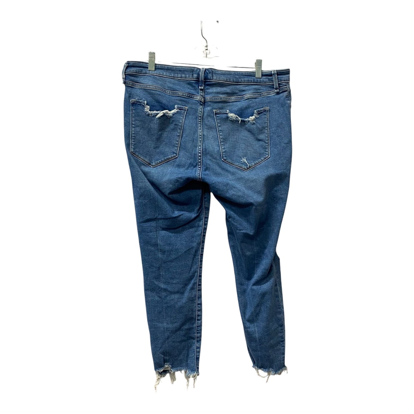 Jeans Cropped By Abercrombie And Fitch In Blue, Size:16