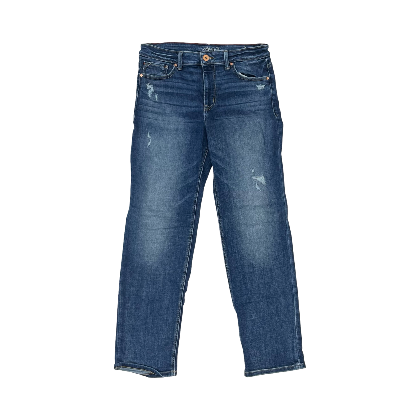 Jeans Straight By Edgely In Blue Denim, Size:14