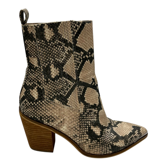 Boots Ankle Heels By Steve Madden In Snakeskin Print, Size:7.5