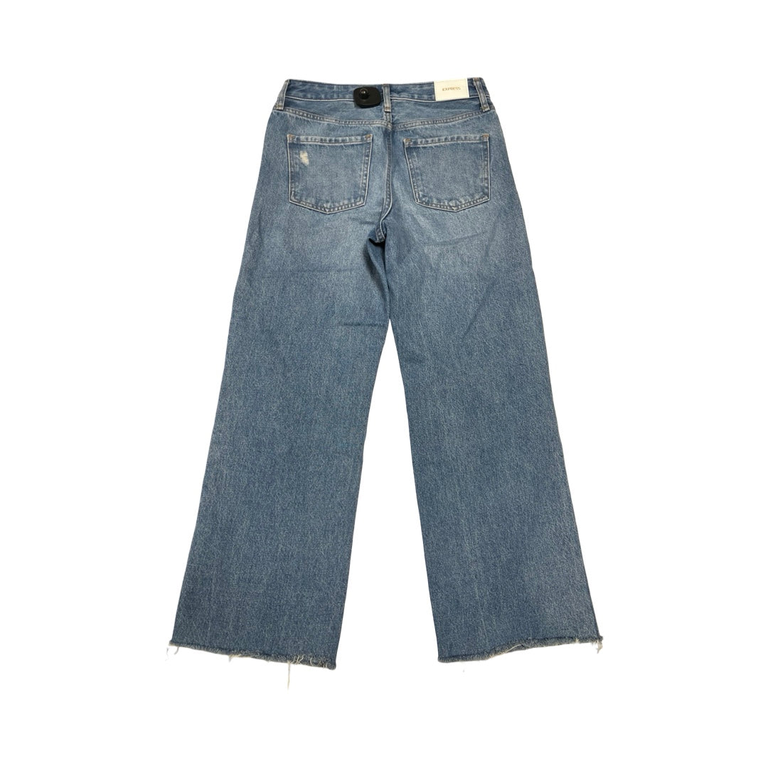 Jeans Wide Leg By Express In Blue Denim, Size:0