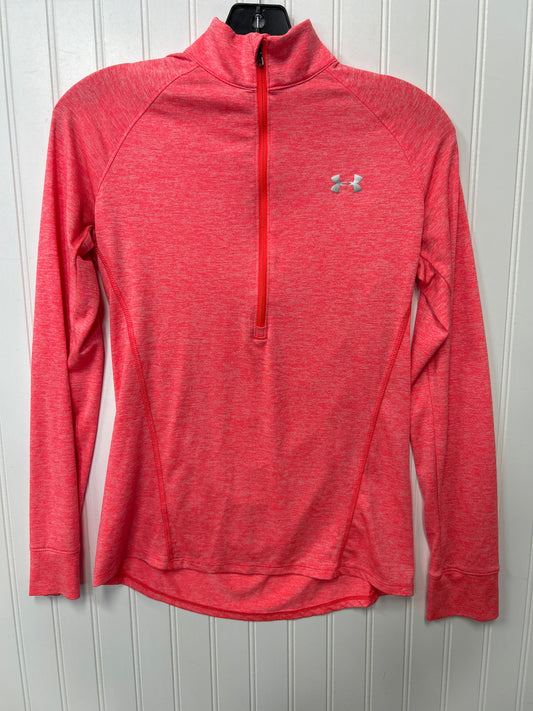 Athletic Top Ls Collar By Under Armour In Orange, Size:S
