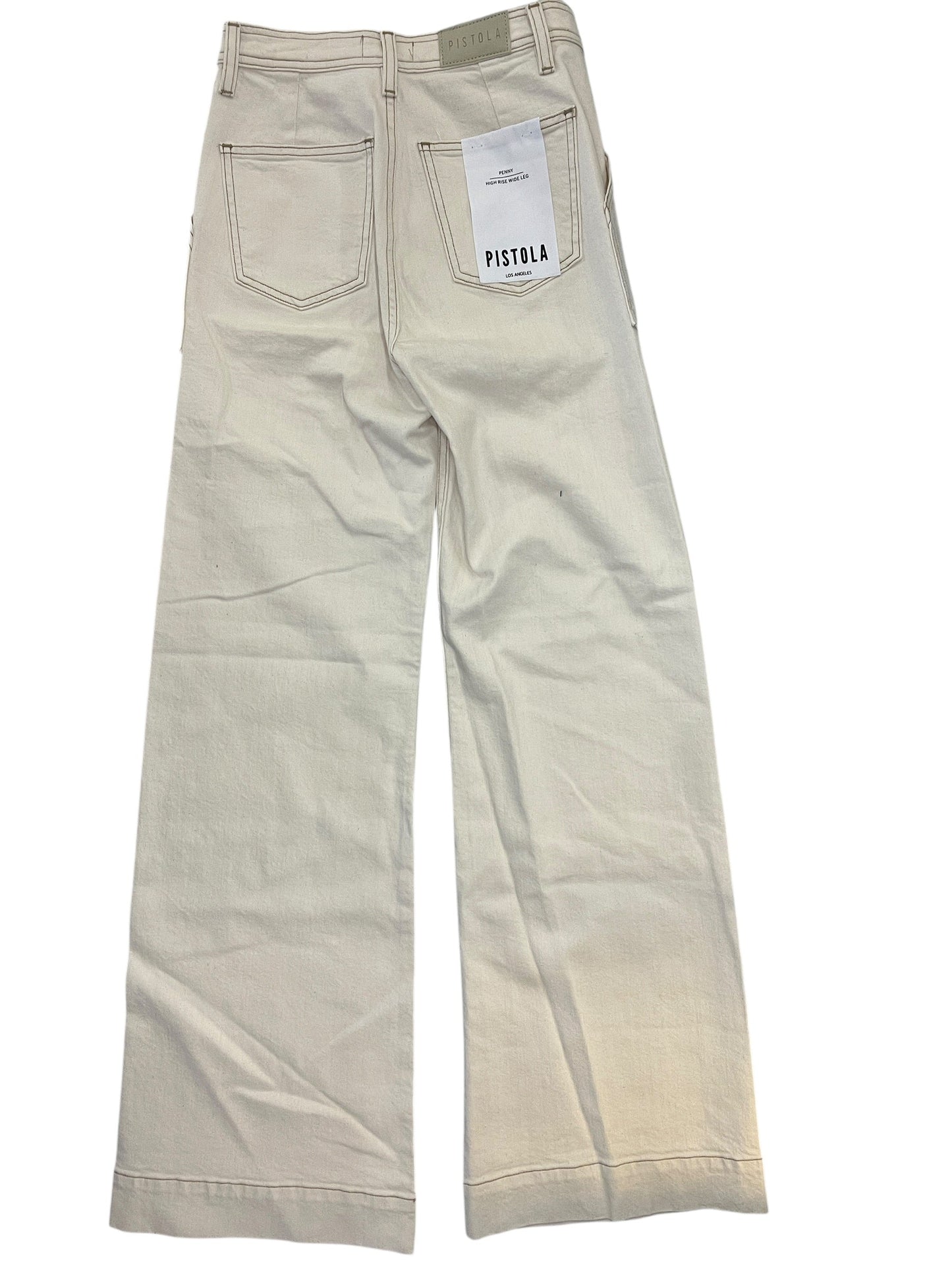 Jeans Wide Leg By Pistola In Cream Denim, Size:0P