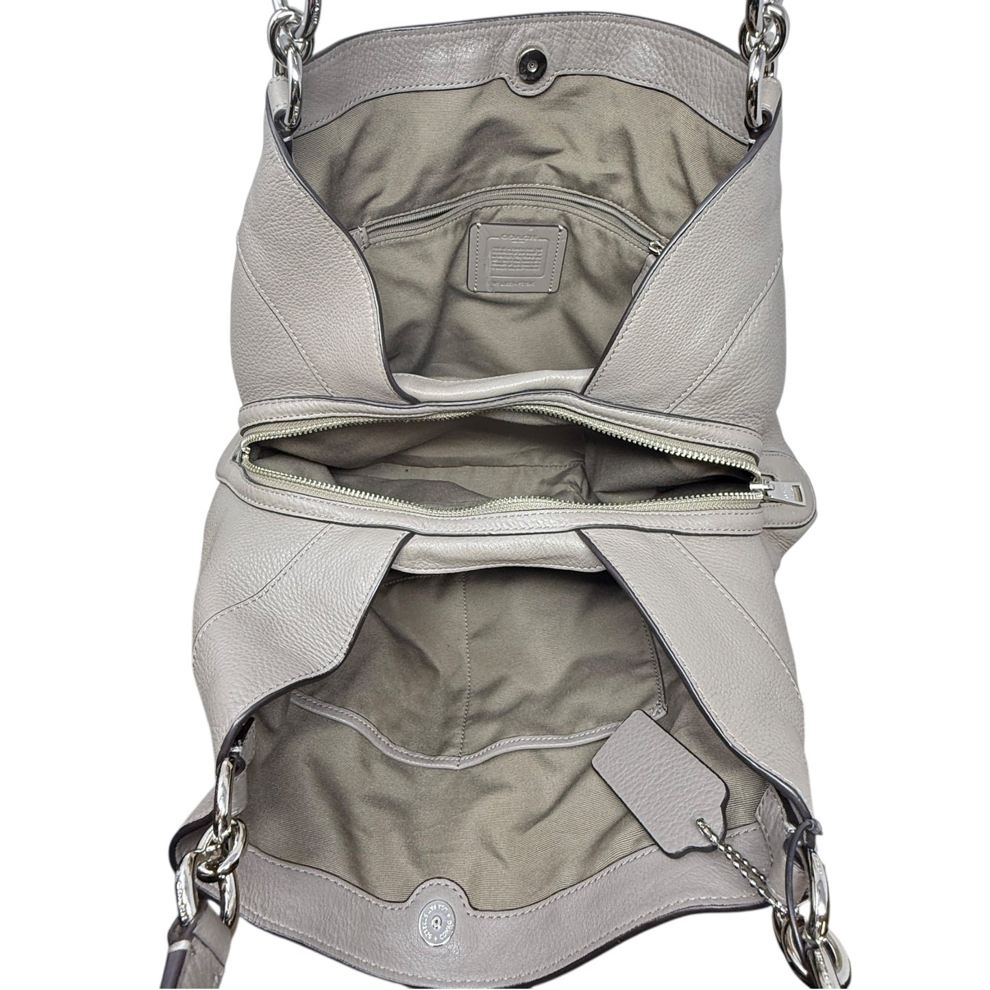 Lexy Pebble Leather Shoulder Bag Designer By Coach, Size: Large