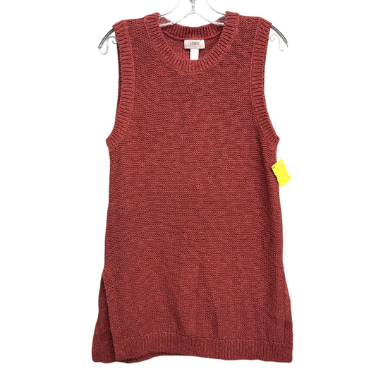 Vest Sweater By Loft In Red, Size:L