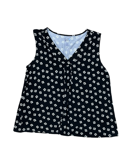 Top Sleeveless By Croft And Barrow In Black & White, Size:L