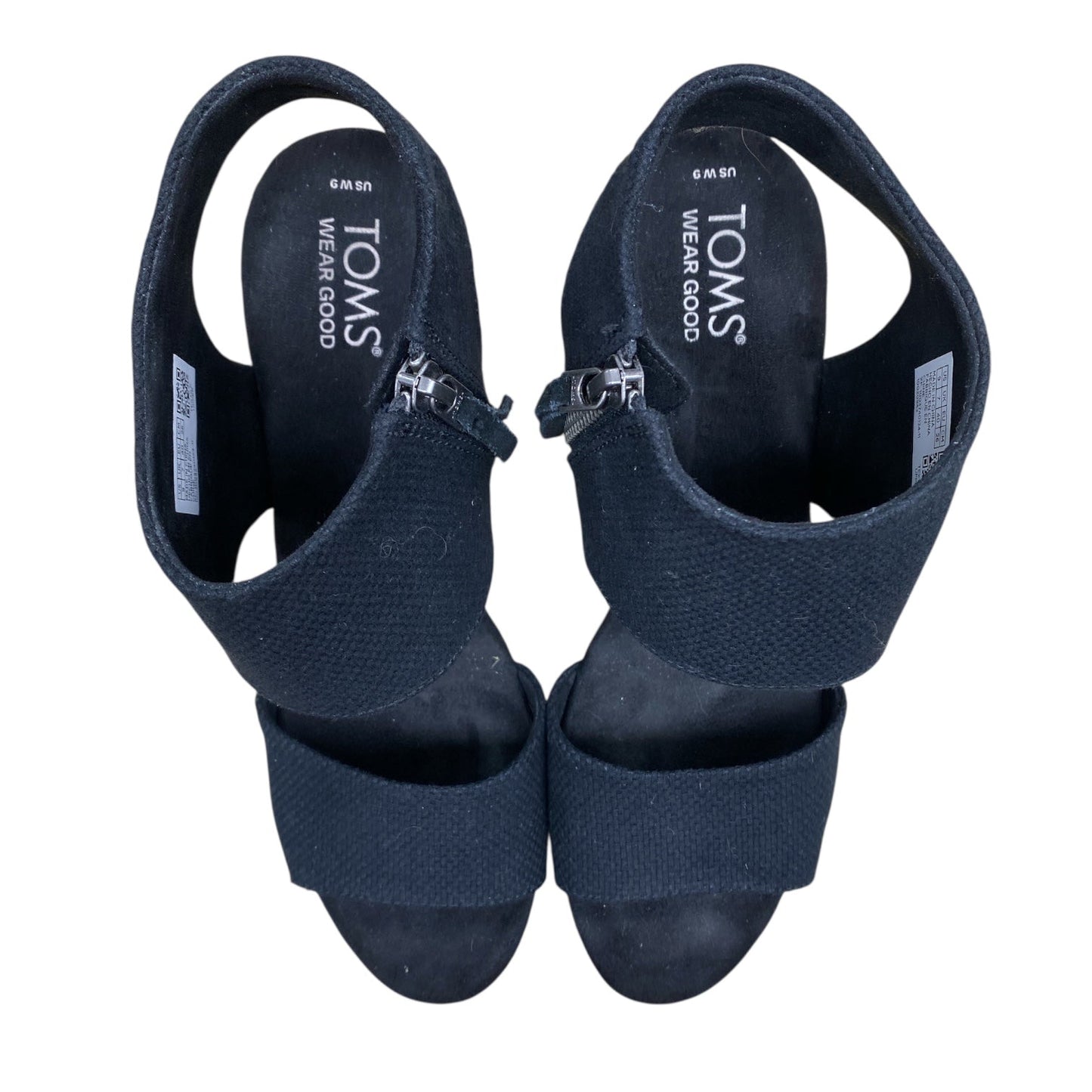 Shoes Heels Block By Toms In Black & Cream, Size:9