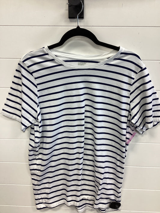 Top Ss By Lands End In Blue & White, Size:L