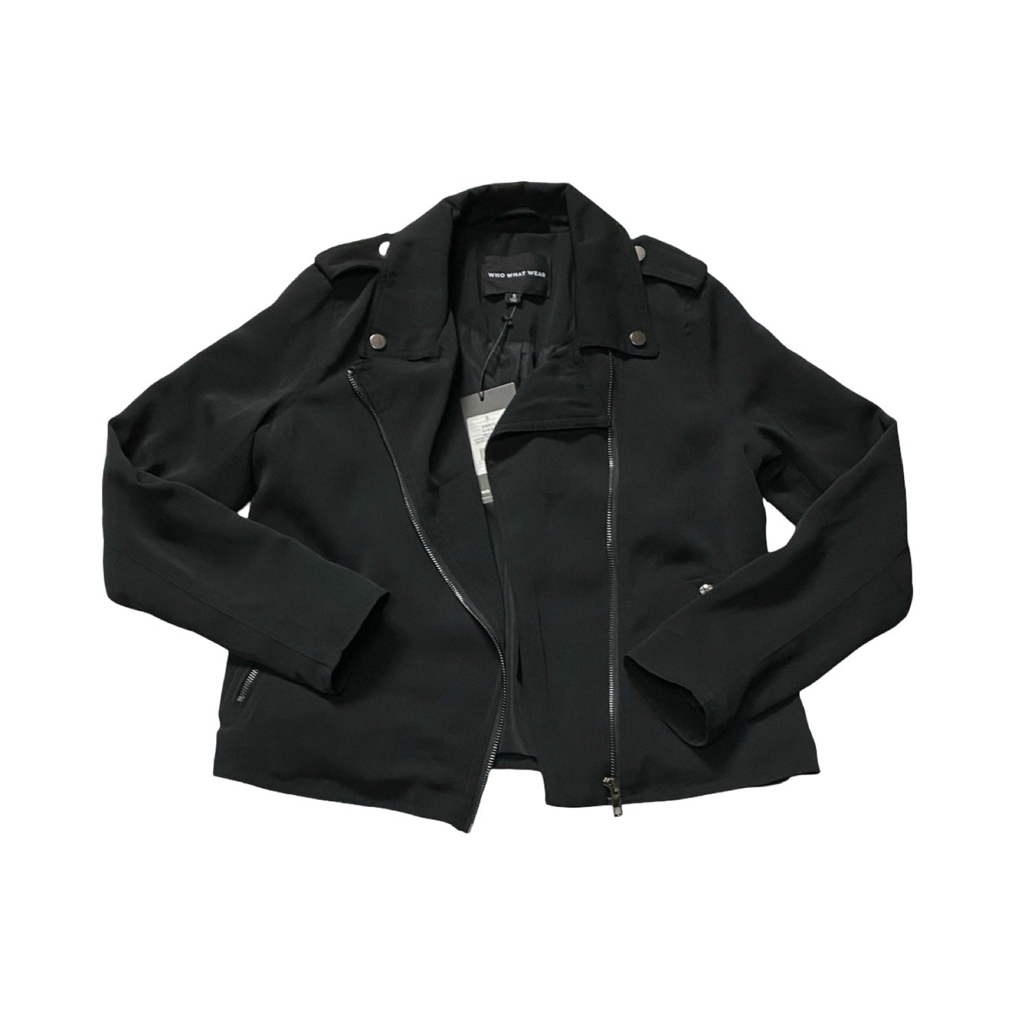 Jacket Moto By Who What Wear In Black, Size:S