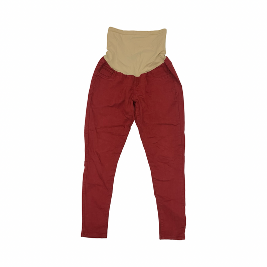 Mat Jeans By Motherhood In Red Denim, Size:L