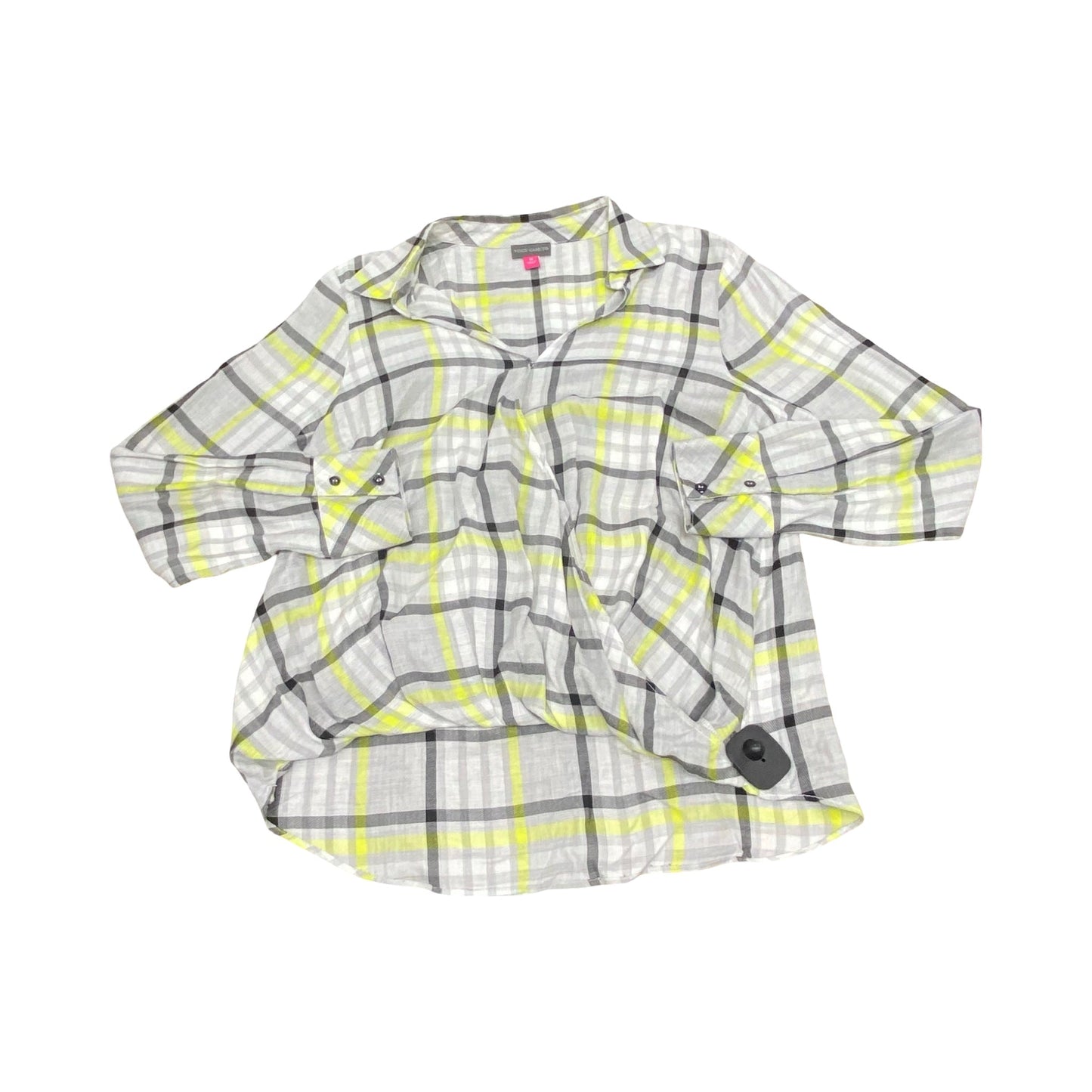 Top Ls By Vince Camuto In Plaid Pattern, Size:M