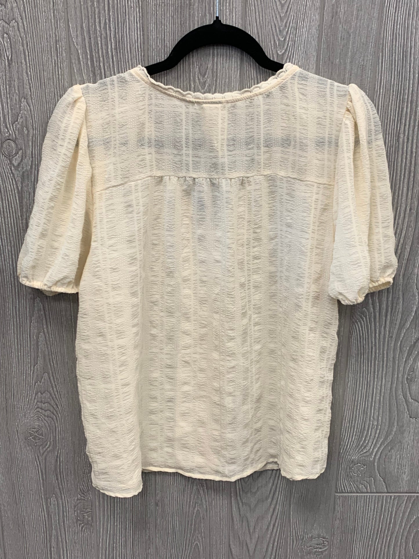 Top Short Sleeve By Blu Pepper In Cream, Size: Xl