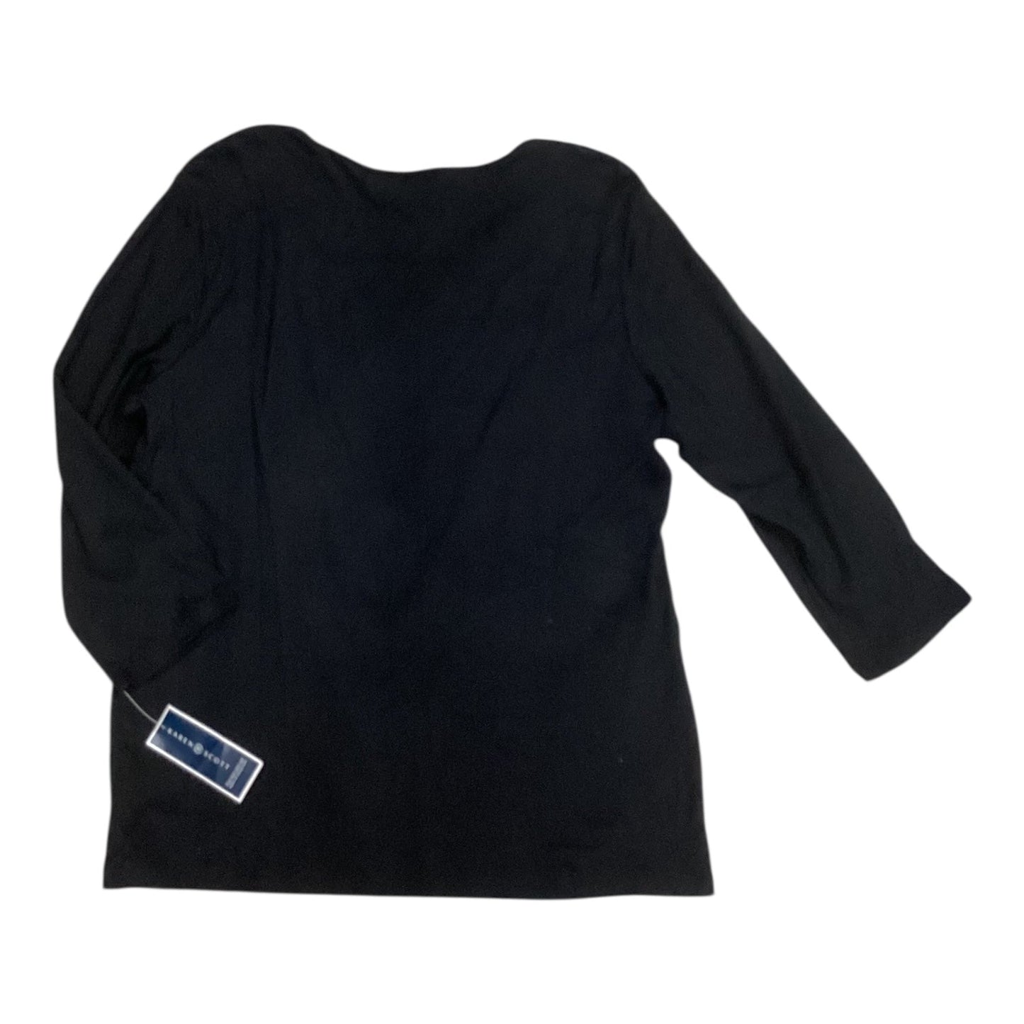Top 3/4 Sleeve By Karen Scott In Black, Size:L