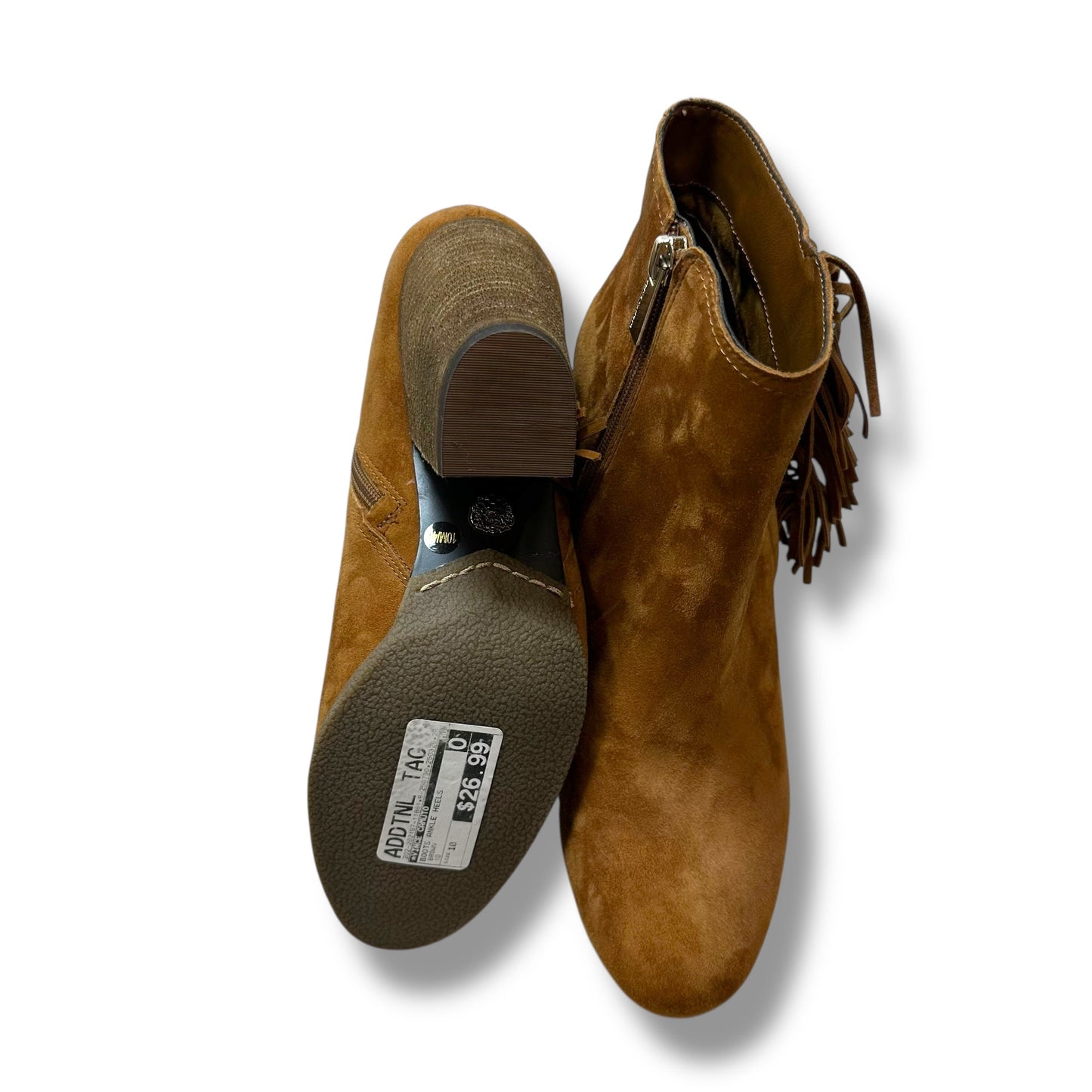 Boots Ankle Heels By Vince Camuto In Brown, Size: 10