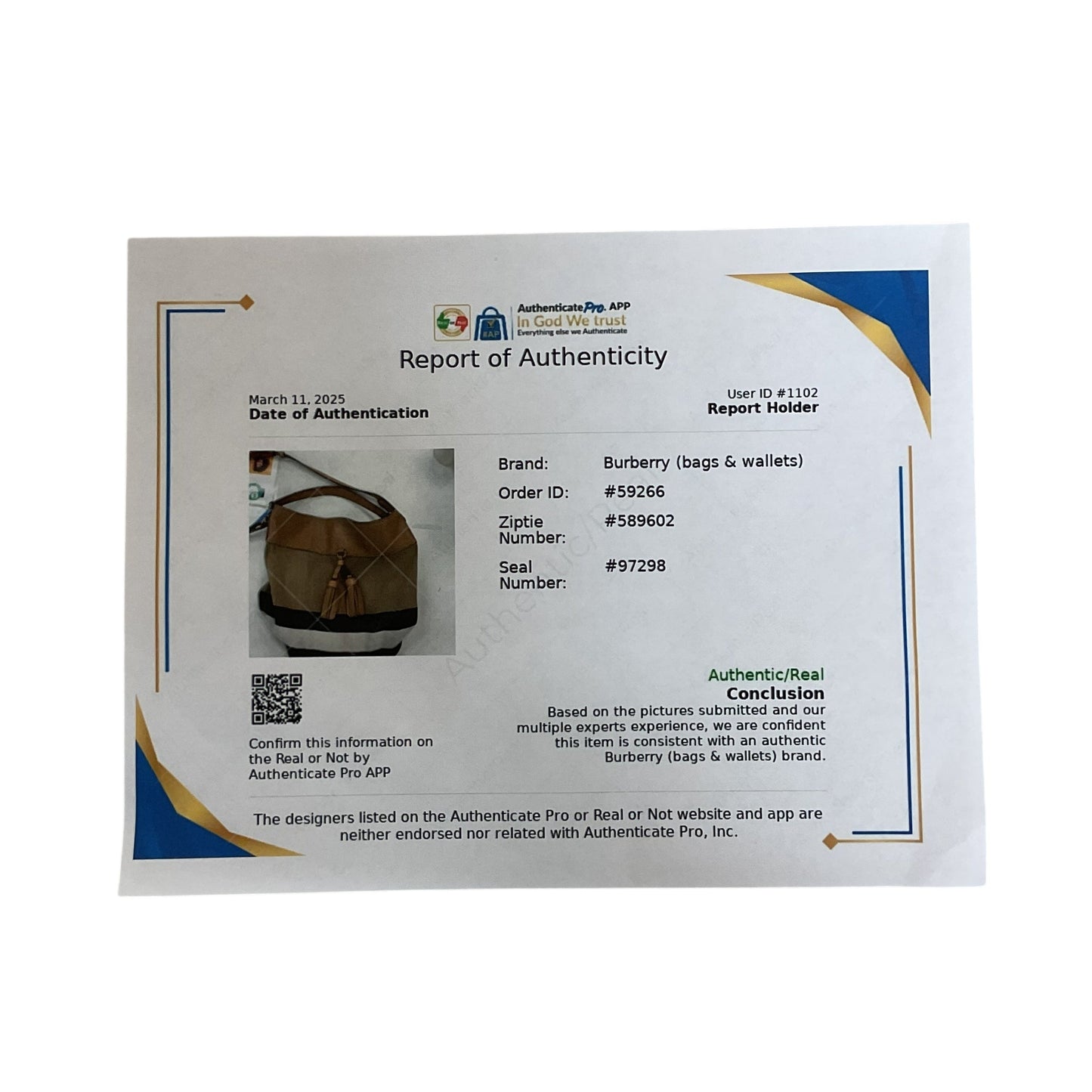 Handbag Luxury Designer By Burberry In Brown, Size:Large