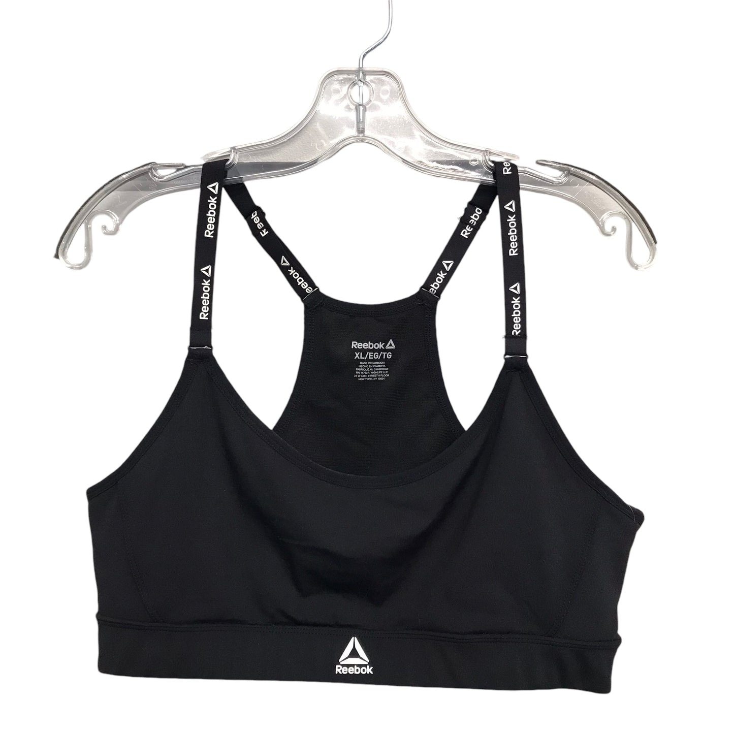 Athletic Bra By Reebok In Black, Size:Xl