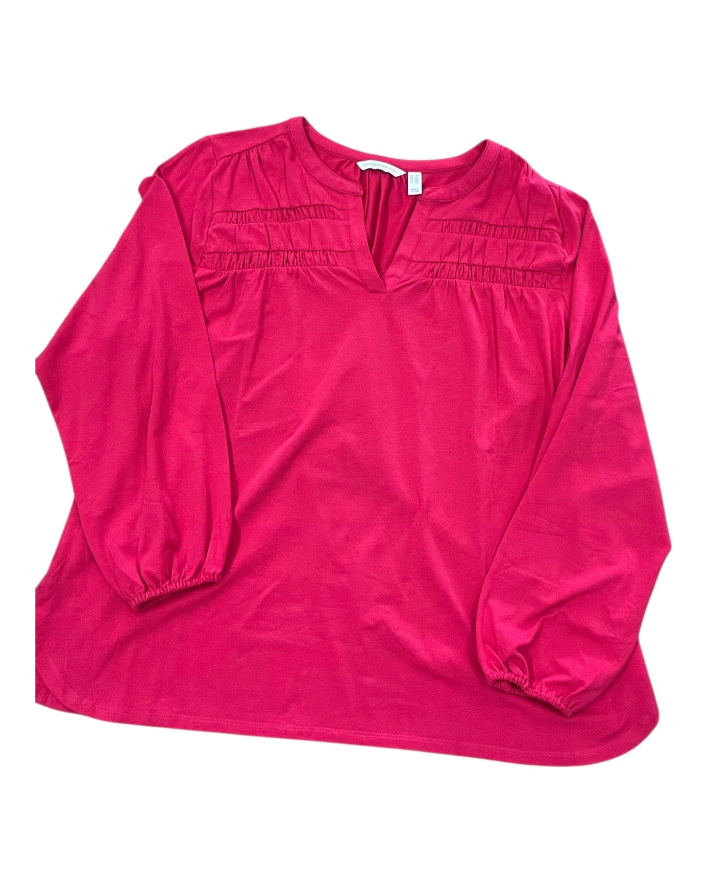 Top Ls By Isaac Mizrahi In Red, Size:2X