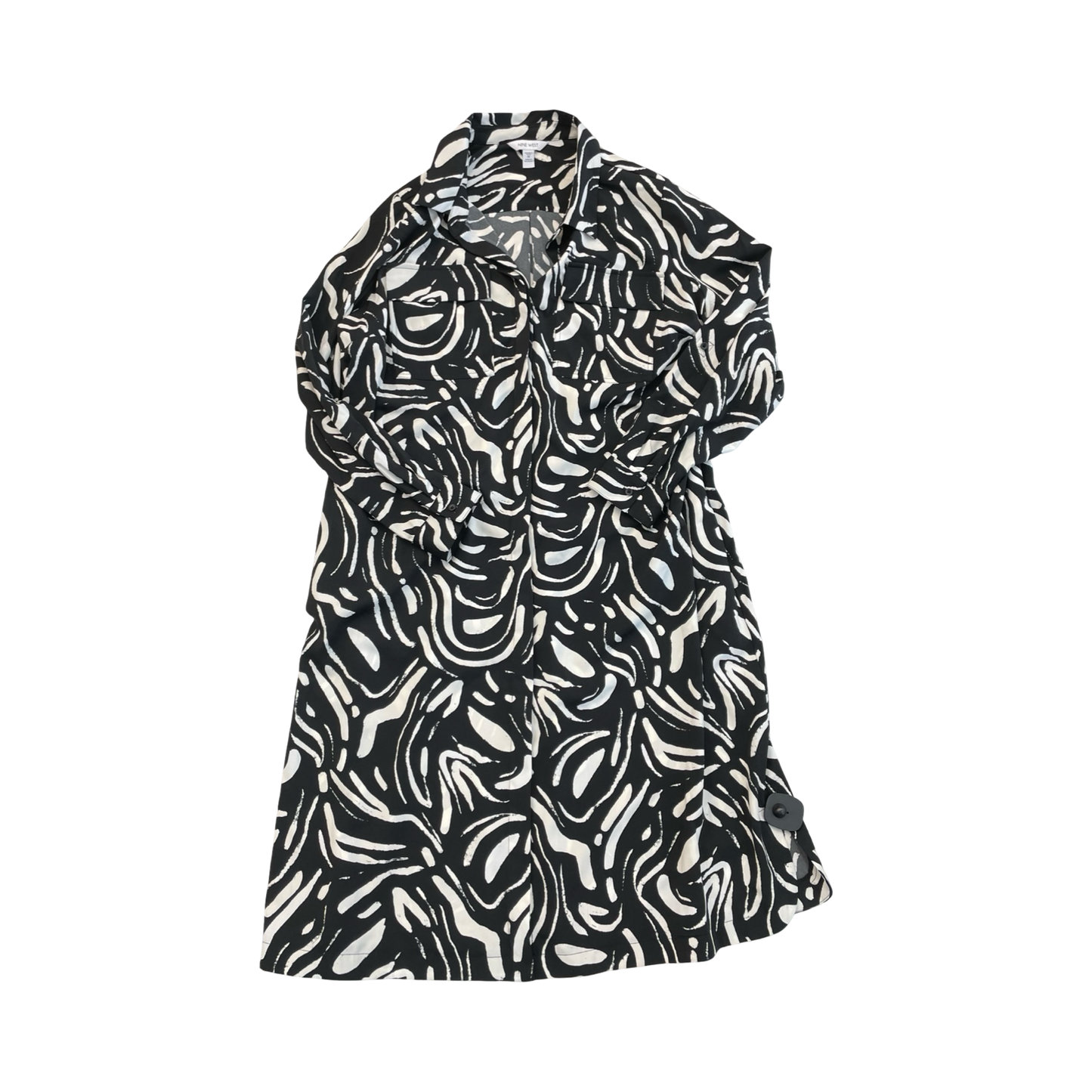 Dress Casual Midi By Nine West In Black & White, Size:1X