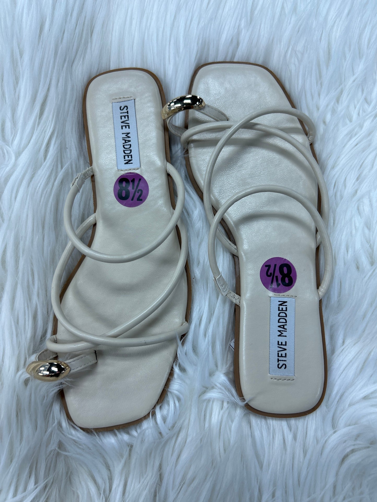 Sandals Flats By Steve Madden In Cream, Size:8.5