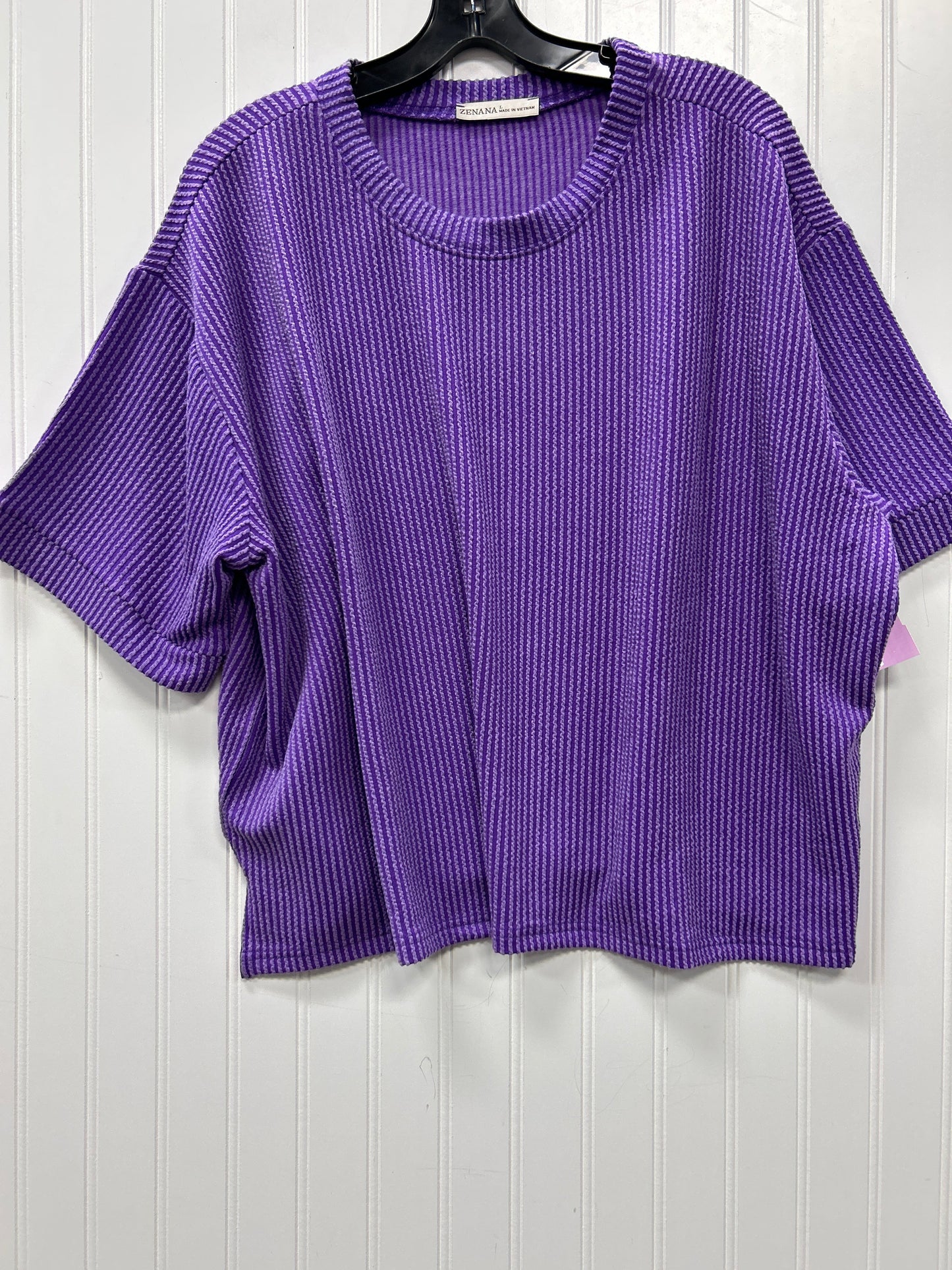 Shorts Set By Zenana In Purple, Size:L