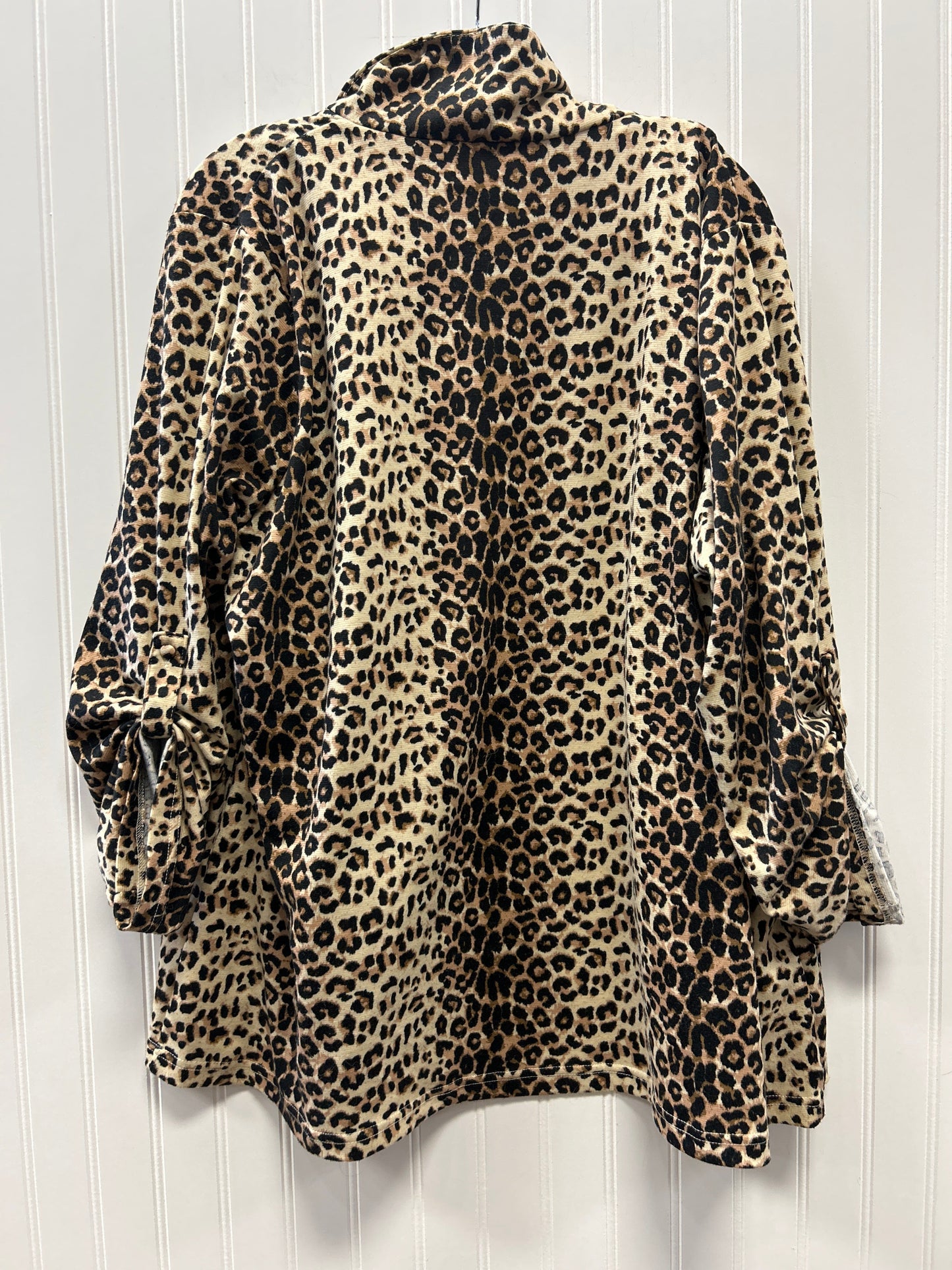 Cardigan By Andree By Unit In Animal Print, Size:1X