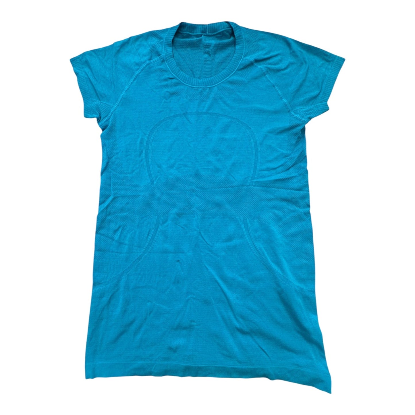 Athletic Top Ss Designer By Lululemon In Blue, Size:10