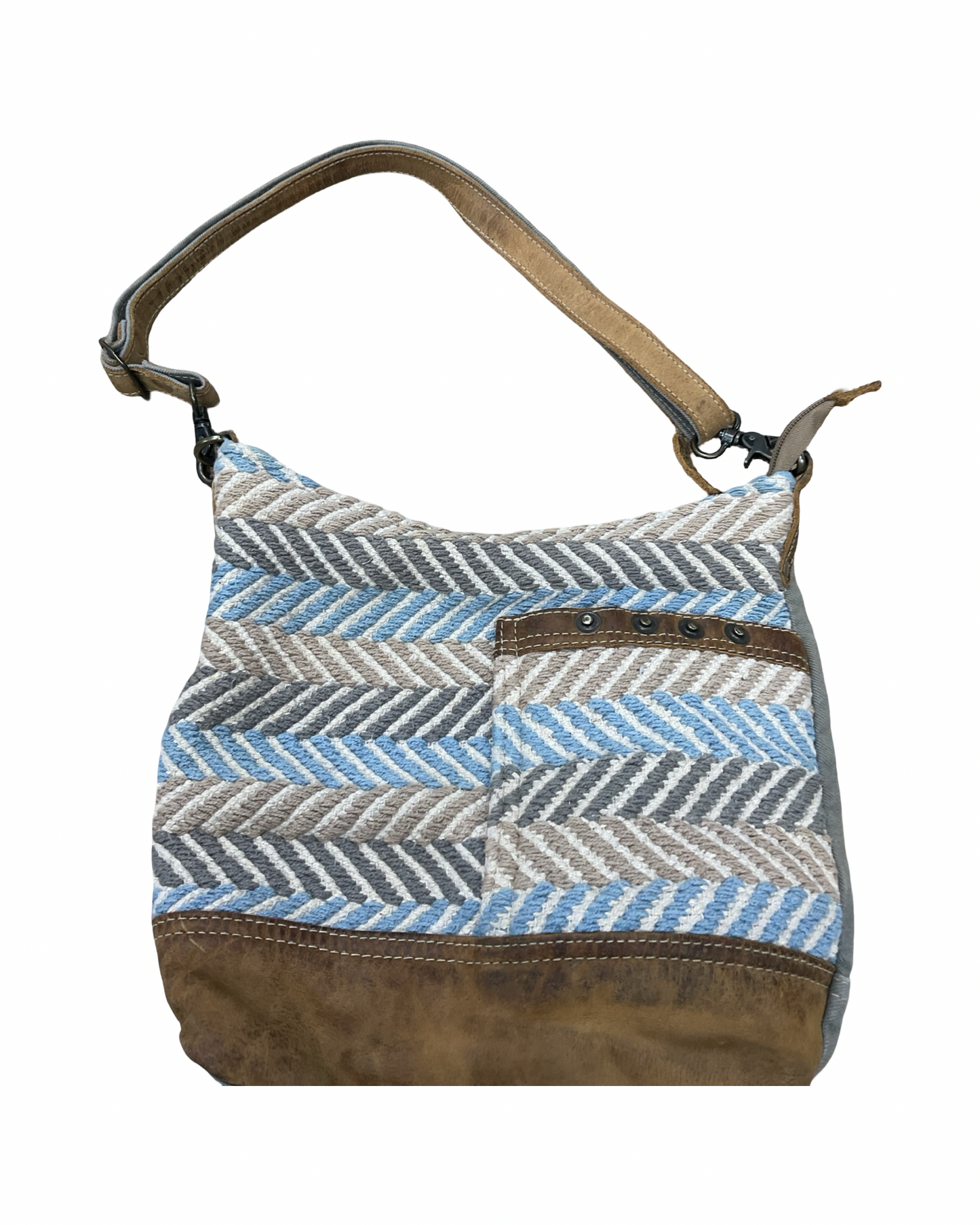 Crossbody By Myra In Blue & Grey, Size:Medium