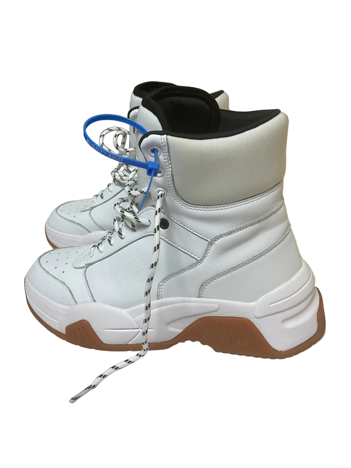 Shoes Luxury Designer By Versace In White, Size:10.5