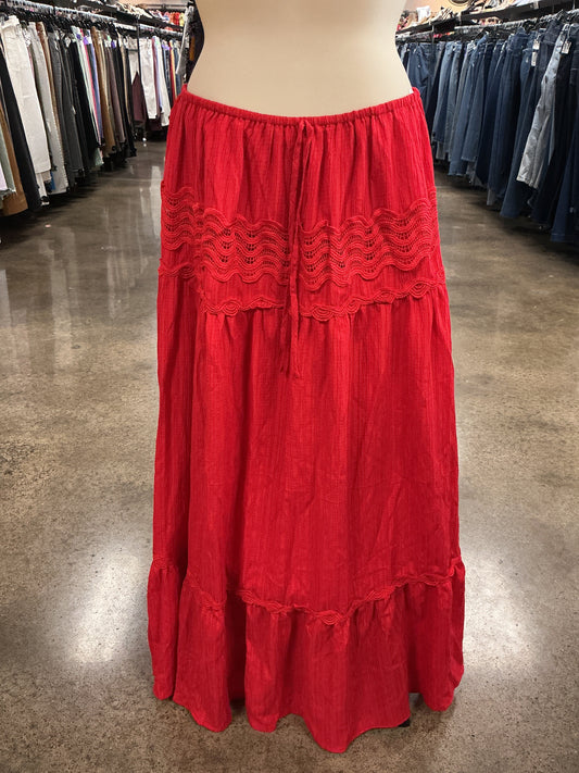 Skirt Maxi By Fore In Red, Size:L