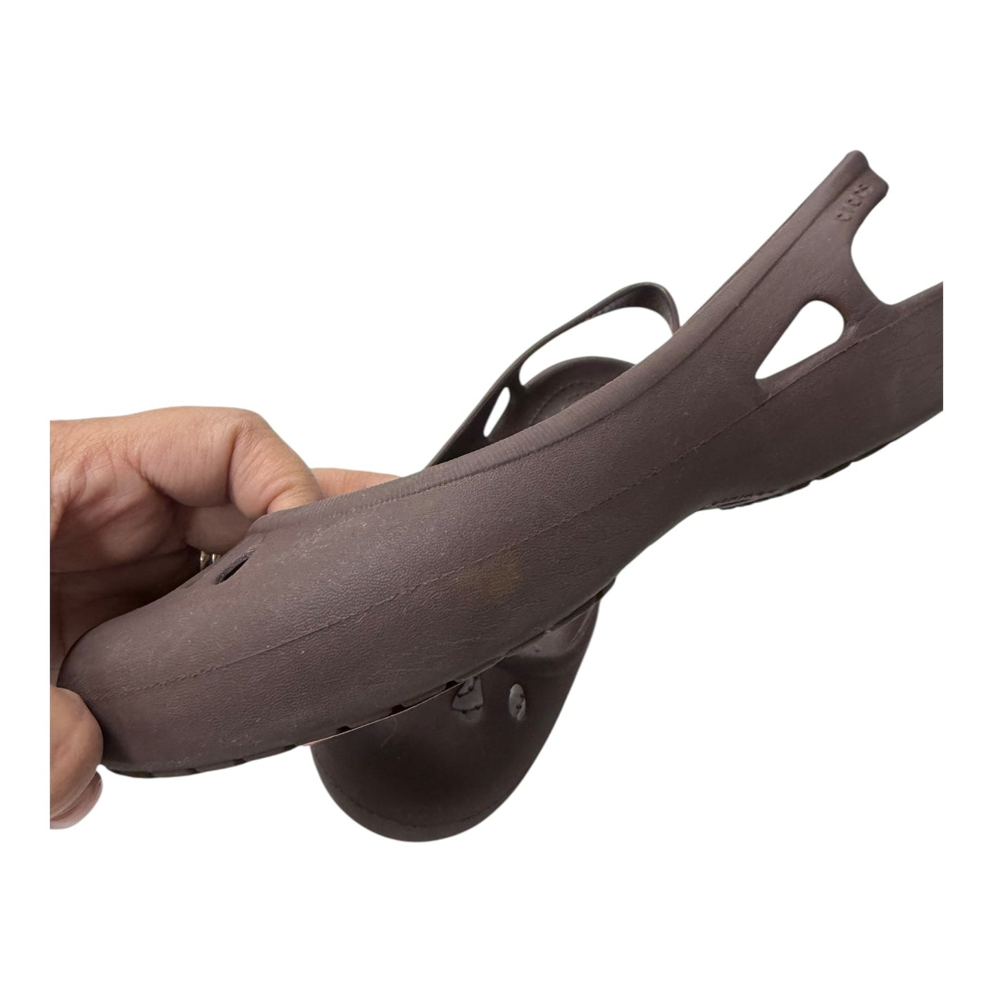 Sandals Flats By Crocs In Brown, Size:6